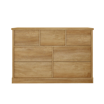 10 Drawer Tallboy Dresser Bedroom Storage Cabinet Natural Wood