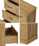 7 Drawer Tallboy Dresser Bedroom Storage Cabinet Natural Wood