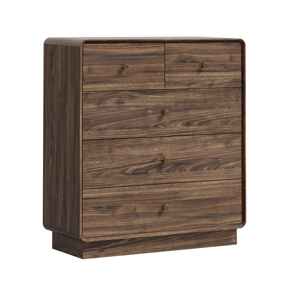 Tall Walnut Chest Of Drawers 80x39.5x91cm