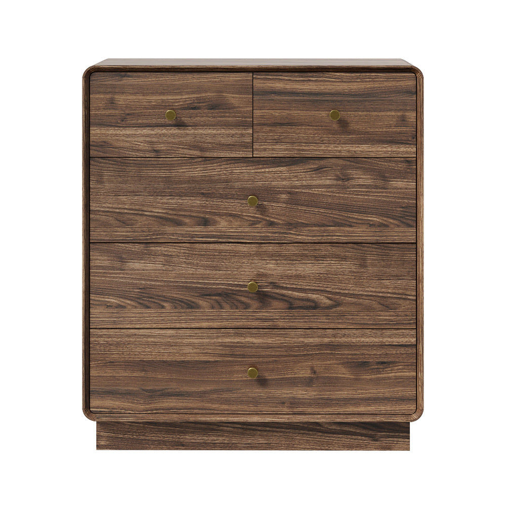Tall Walnut Chest Of Drawers 80x39.5x91cm