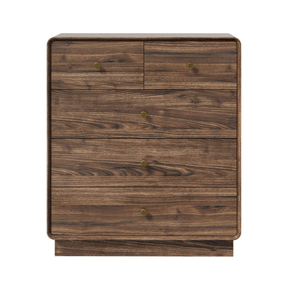 Tall Walnut Chest Of Drawers 80x39.5x91cm