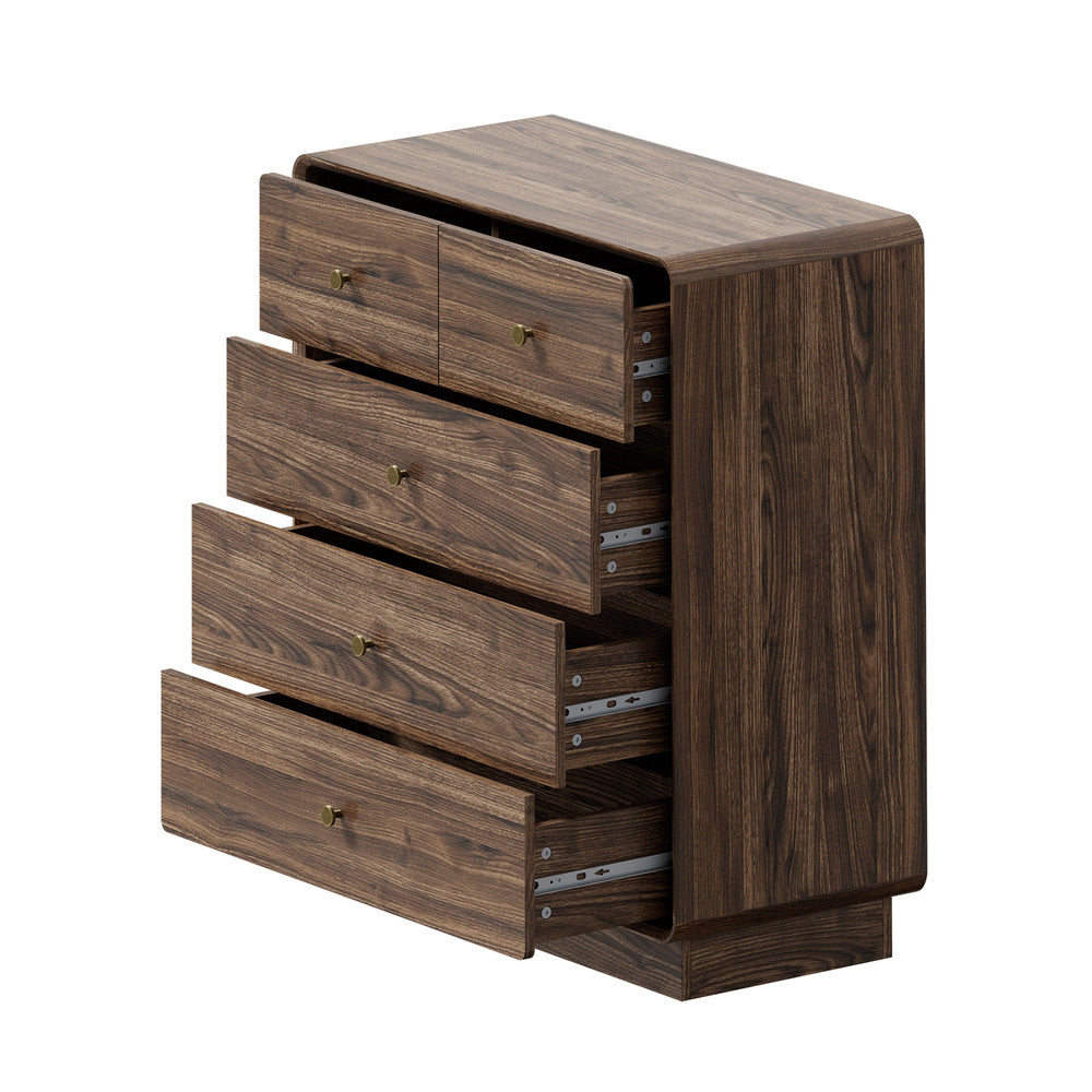 Tall Walnut Chest Of Drawers 80x39.5x91cm