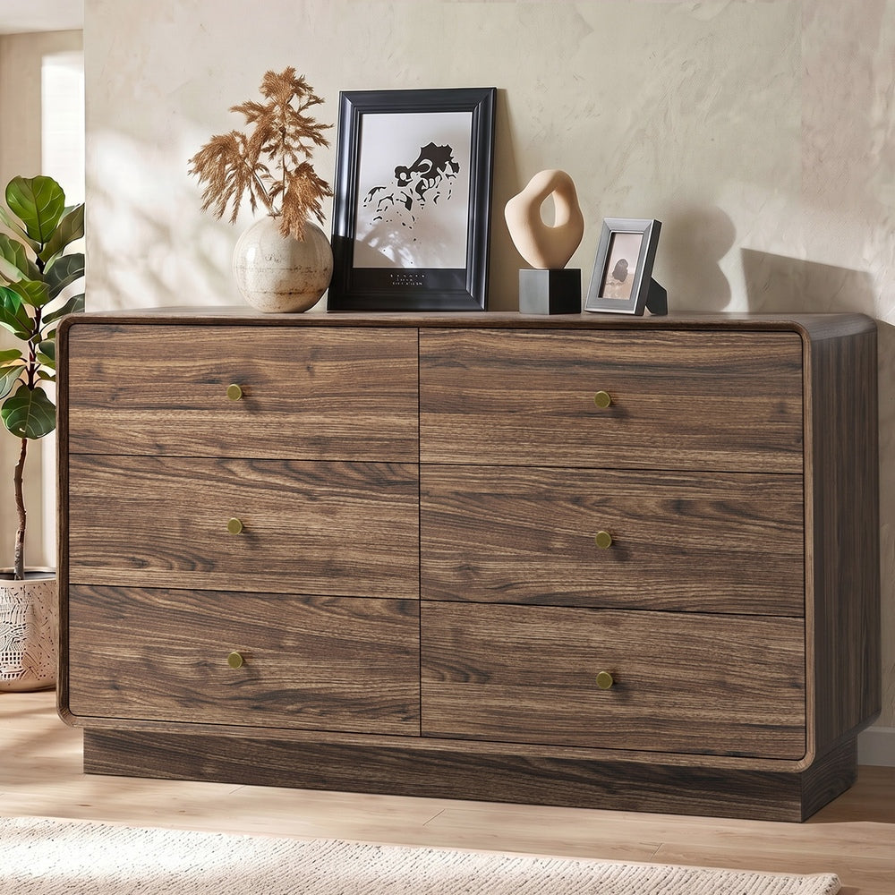 Lowboy Chest Walnut Storage 120x39.5x71cm
