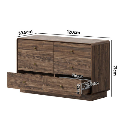 Lowboy Chest Walnut Storage 120x39.5x71cm
