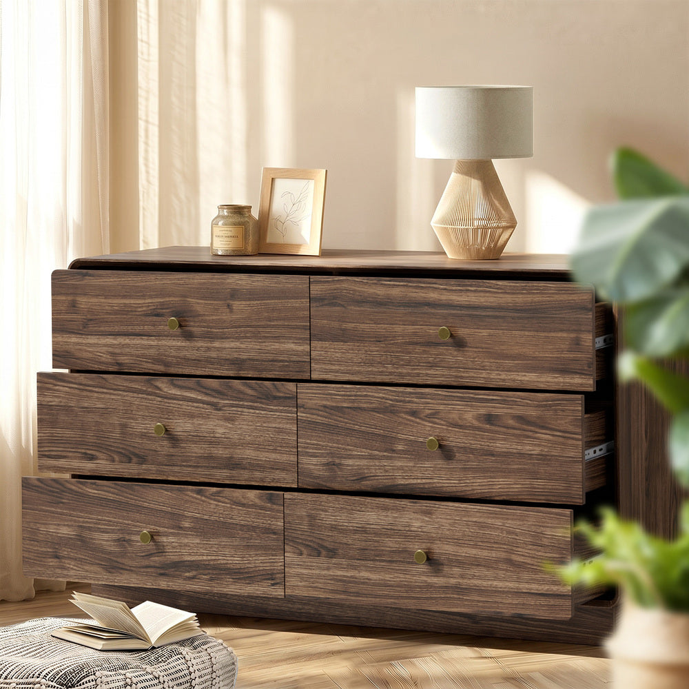 Lowboy Chest Walnut Storage 120x39.5x71cm