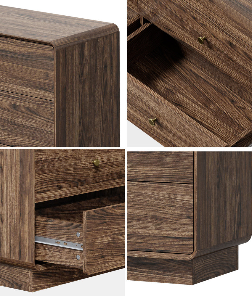 Lowboy Chest Walnut Storage 120x39.5x71cm