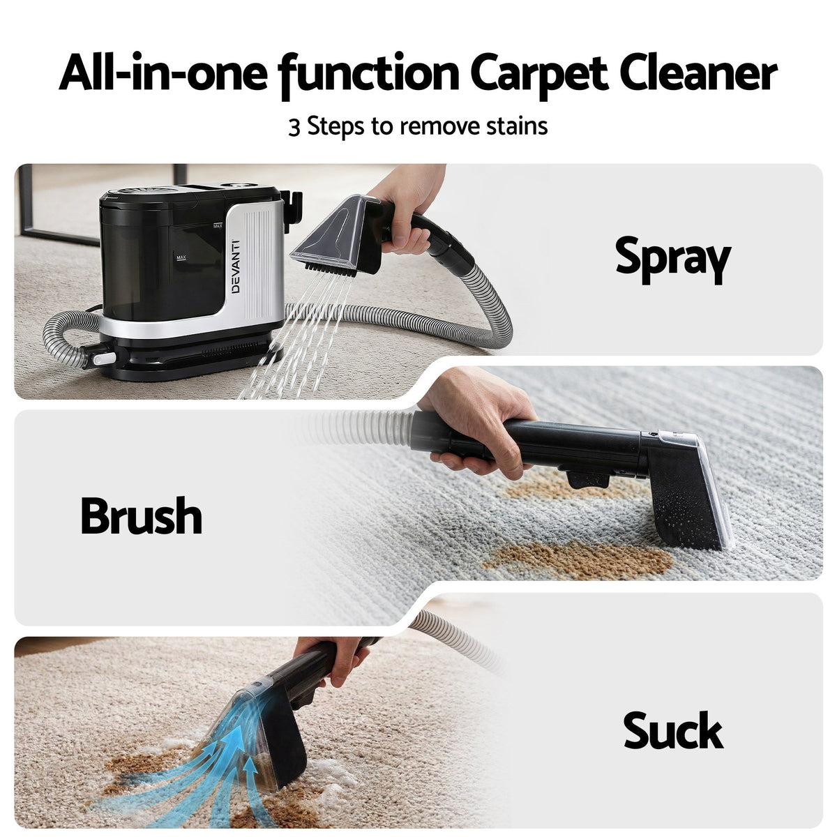 Carpet Washer Vacuum Cleaner 600W 13kPa | Home & Living - 4