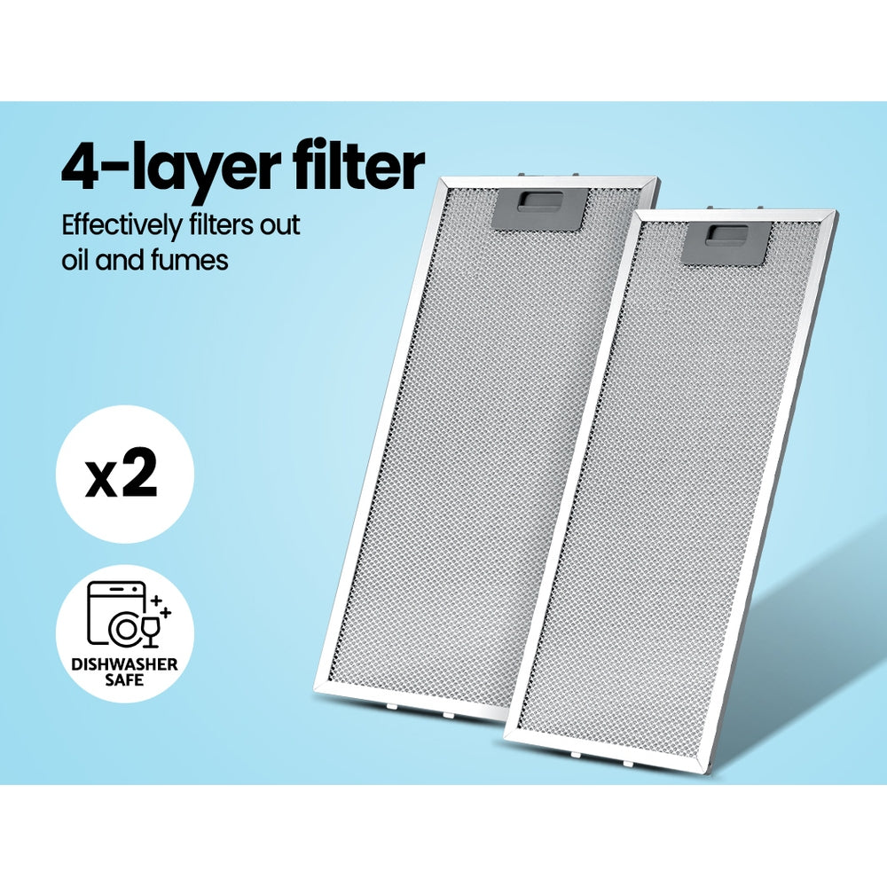 Rangehood 600Mm Slide Out Stainless Steel Canopy Filter Replacement 2Pcs