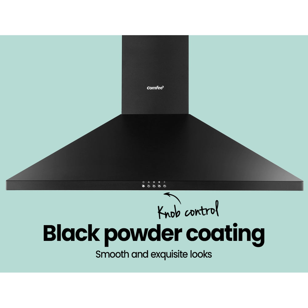 Comfee Rangehood 90cm Range Hood Home Kitchen Wall Mount Canopy  Black