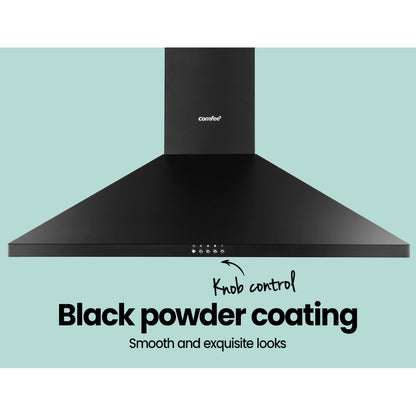 Comfee Rangehood 90cm Range Hood Home Kitchen Wall Mount Canopy  Black
