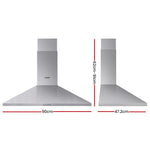 Comfee Rangehood 90cm Range Hood Stainless Steel Home Kitchen Canopy Vent,Adjustable