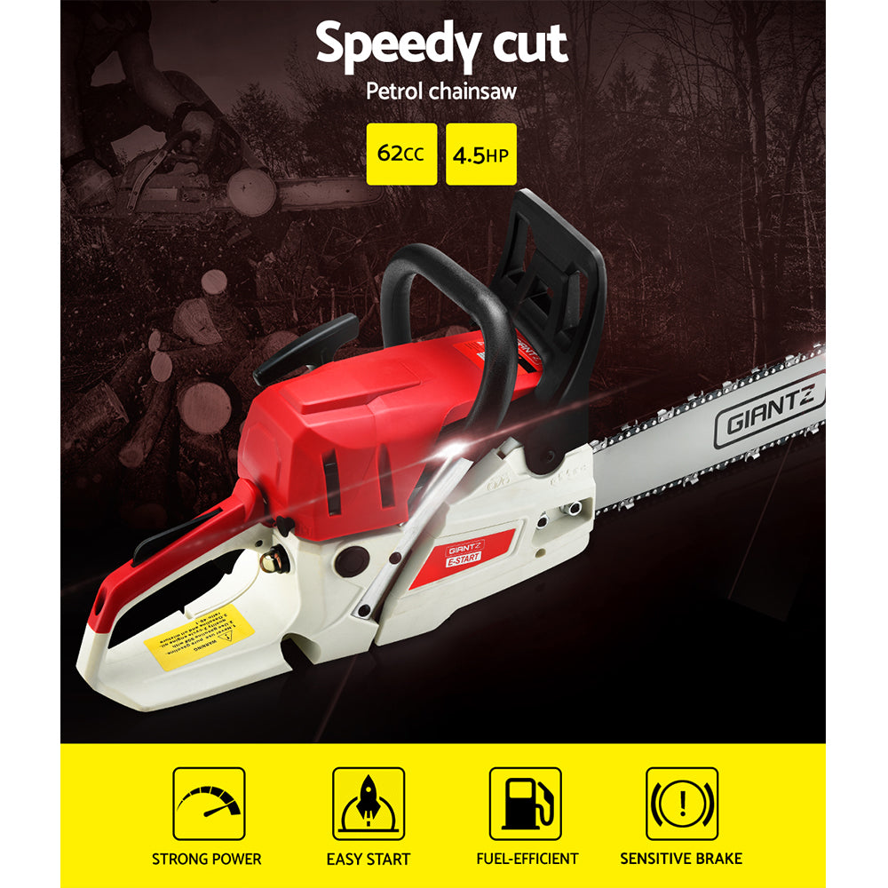 62Cc 20" Bar E-Start Pruning Chainsaw, Commercial Grade