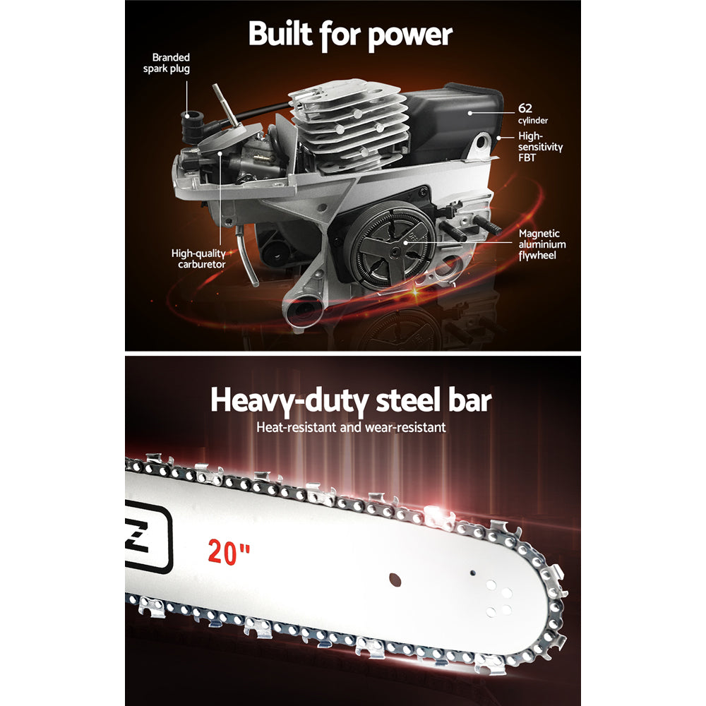 62Cc 20" Bar E-Start Pruning Chainsaw, Commercial Grade