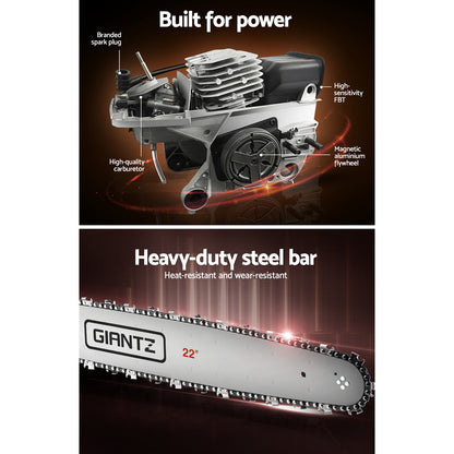 58Cc 22" Bar E-Start Pruning Chainsaw, Commercial Grade