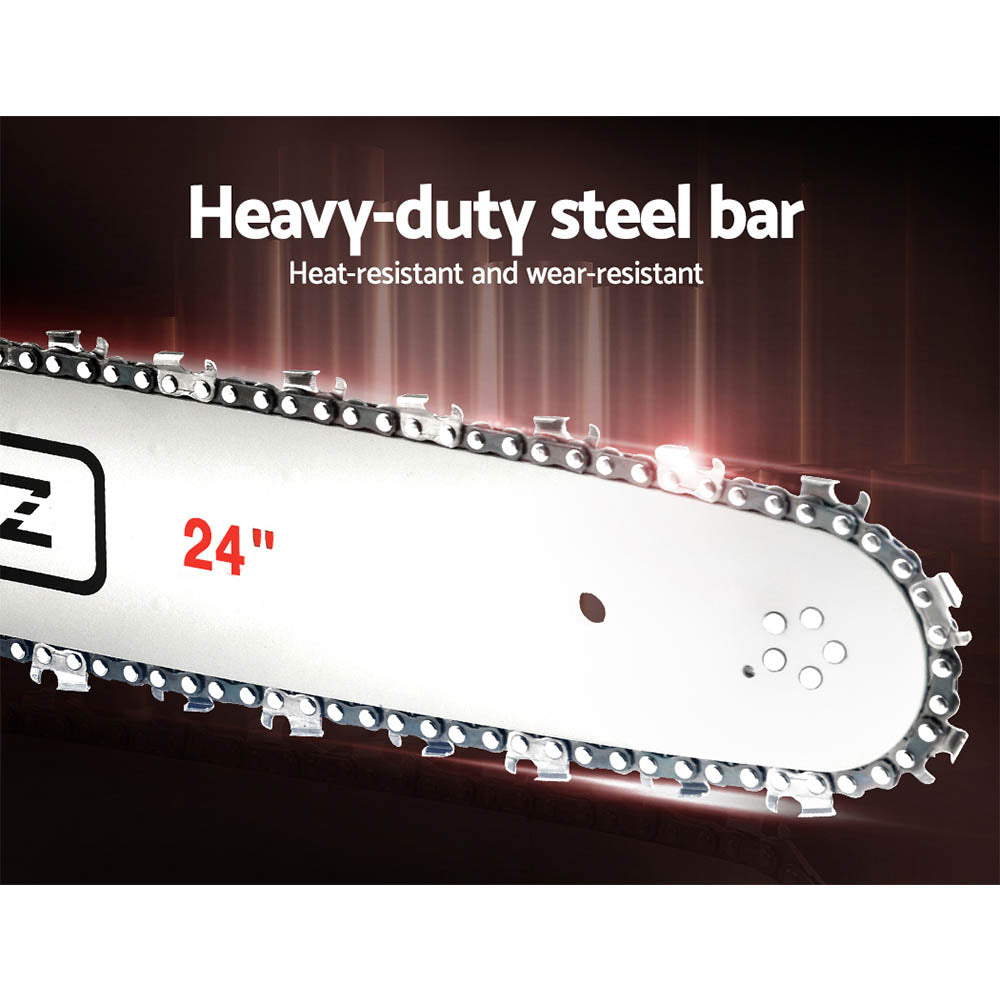 72Cc 24" Bar E-Start Pruning Chainsaw, Commercial Grade
