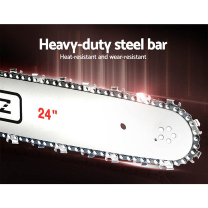 72Cc 24" Bar E-Start Pruning Chainsaw, Commercial Grade