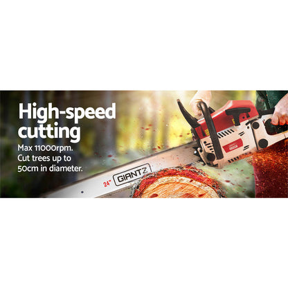 72Cc 24" Bar E-Start Pruning Chainsaw, Commercial Grade
