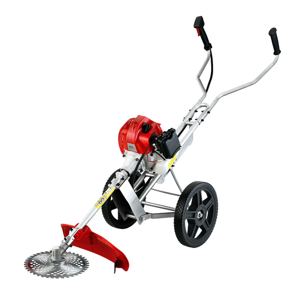  62cc Petrol Brush Cutter Whipper Saw Trimmer 2 Stroke 3-in-1 Wheel