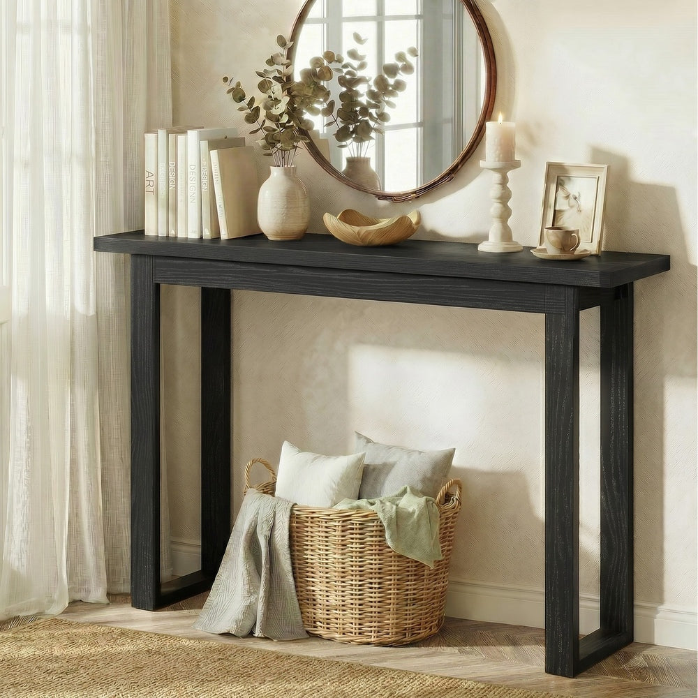 Narrow Console Table Black Hallway Display | HomeAndLiving