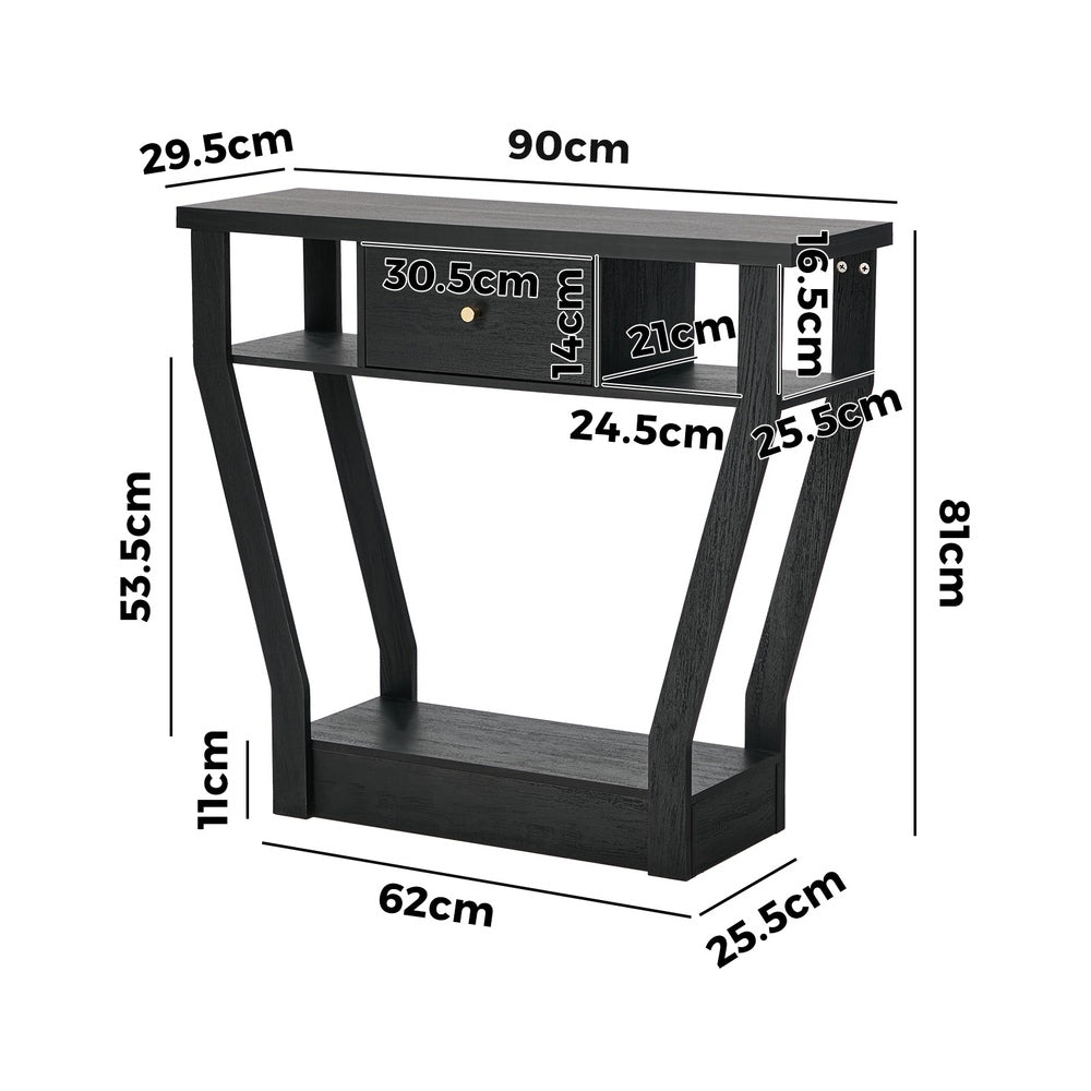 Console Table 1 Drawer Hallway Storage Black | HomeAndLiving