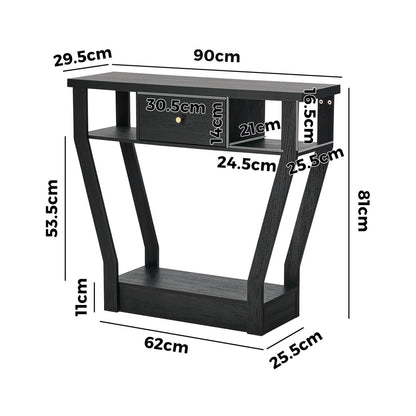 Console Table 1 Drawer Hallway Storage Black | HomeAndLiving