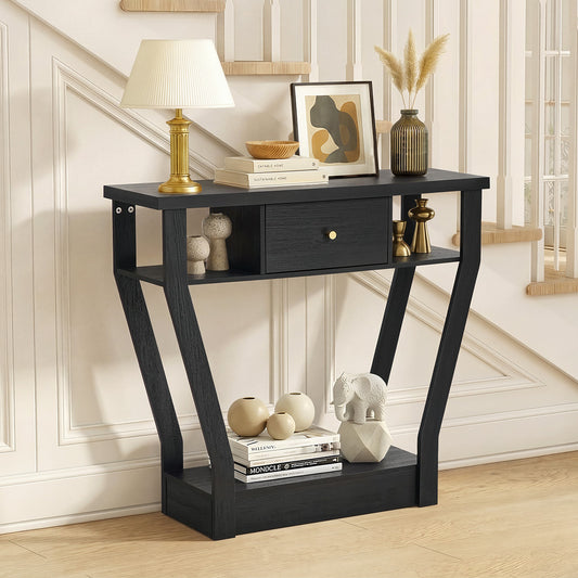 Console Table 1 Drawer Hallway Storage Black | HomeAndLiving