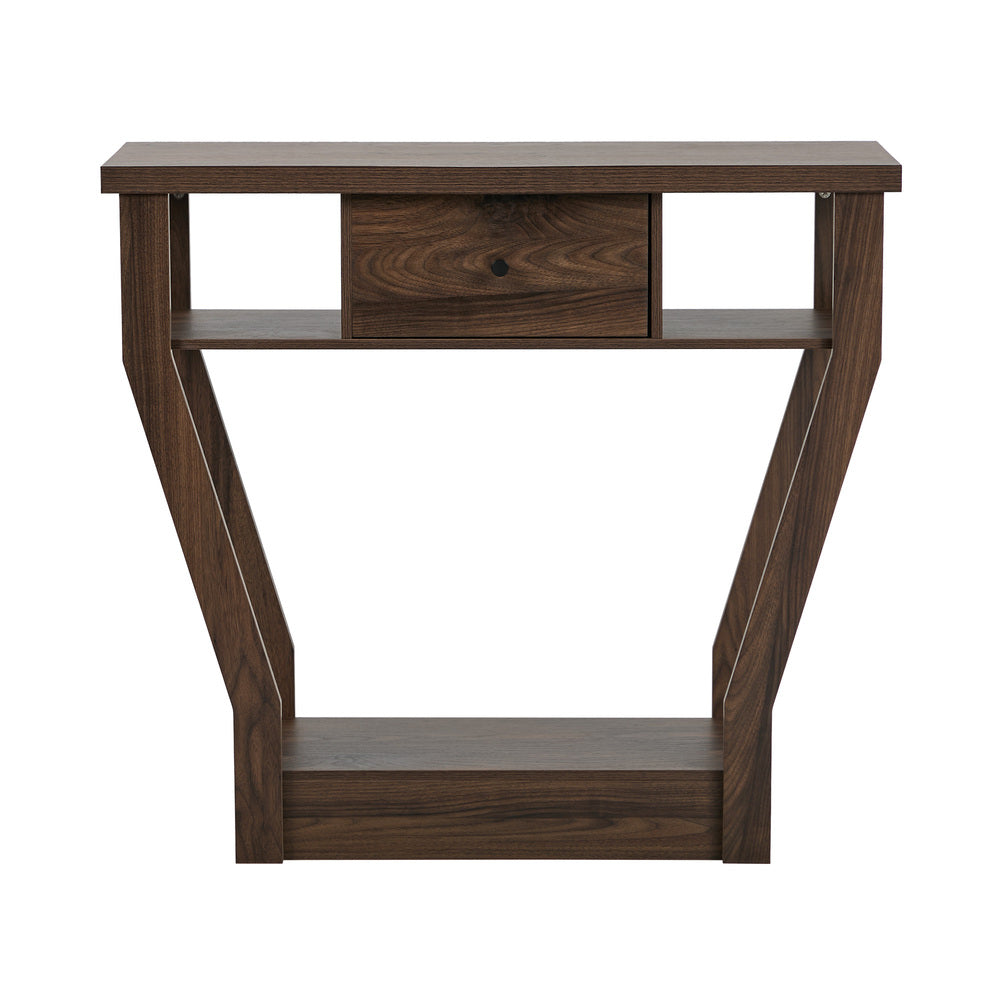 Console Table 1 Drawer Hallway Storage Walnut | HomeAndLivin