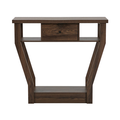 Console Table 1 Drawer Hallway Storage Walnut | HomeAndLivin