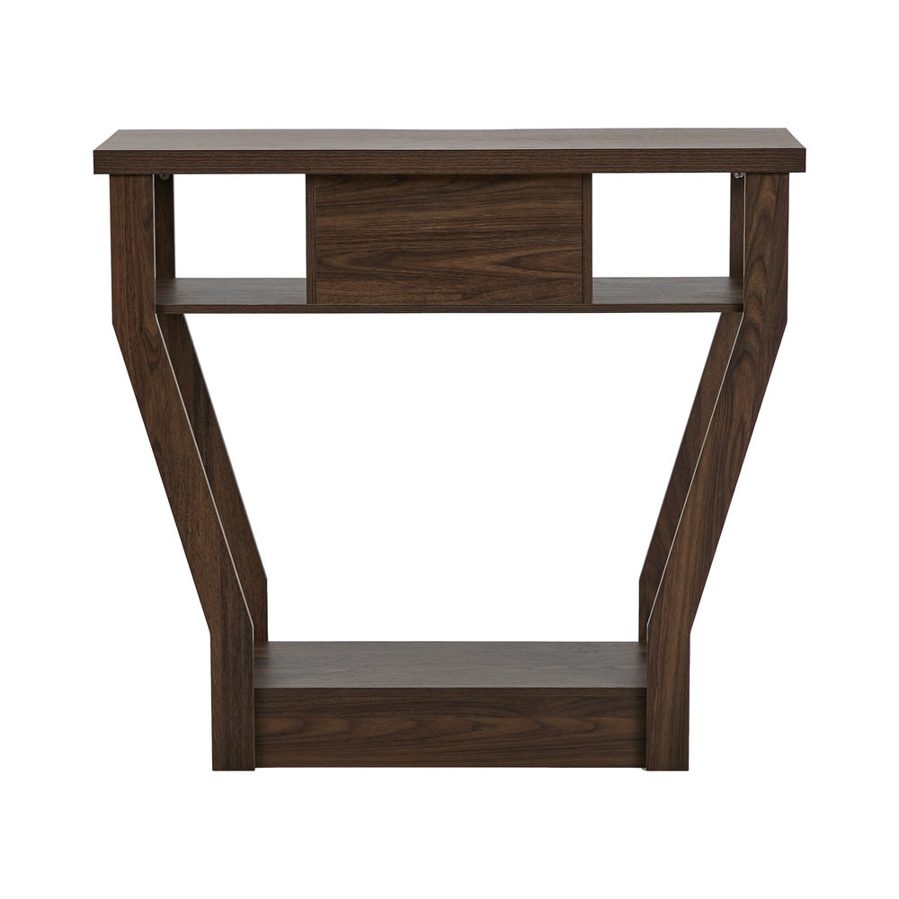 Console Table 1 Drawer Hallway Storage Walnut | HomeAndLivin