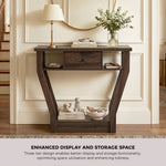 Console Table 1 Drawer Hallway Storage Walnut | HomeAndLivin