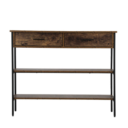 3-Tier Console Table with 2 Drawers