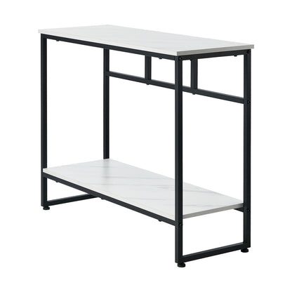 Console Table Hallway Marble Effect Metal Display Table White And Black/Gold