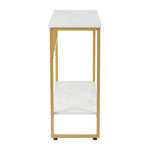 Console Table Hallway Marble Effect Metal Display Table White And Black/Gold