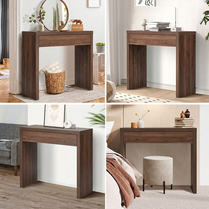 Walnut Console Table Drawer Hallway Sofa | HomeAndLiving