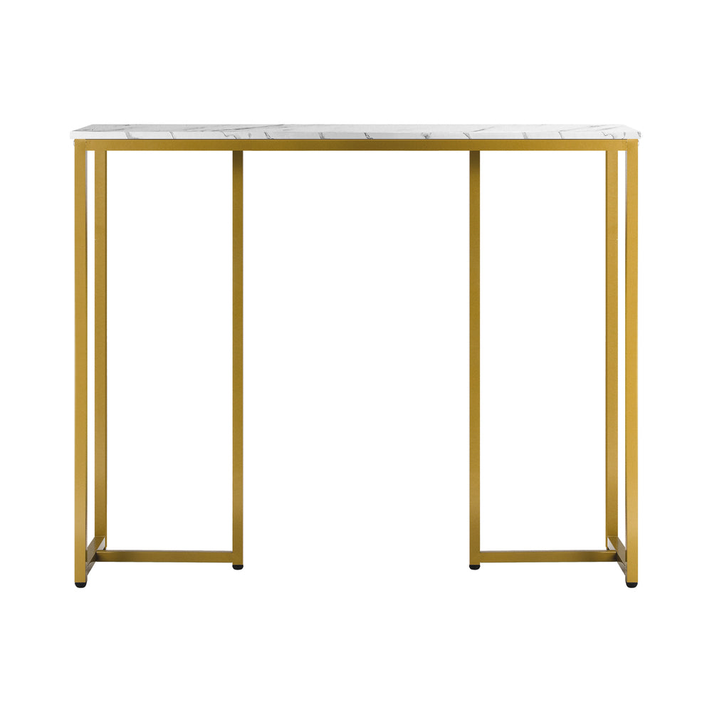 Console Table Marble Effect White&Gold