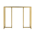 Console Table Marble Effect Hall Display White & Gold Modern Entryway Table