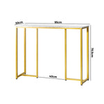 Console Table Marble Effect Hall Display White & Gold Modern Entryway Table