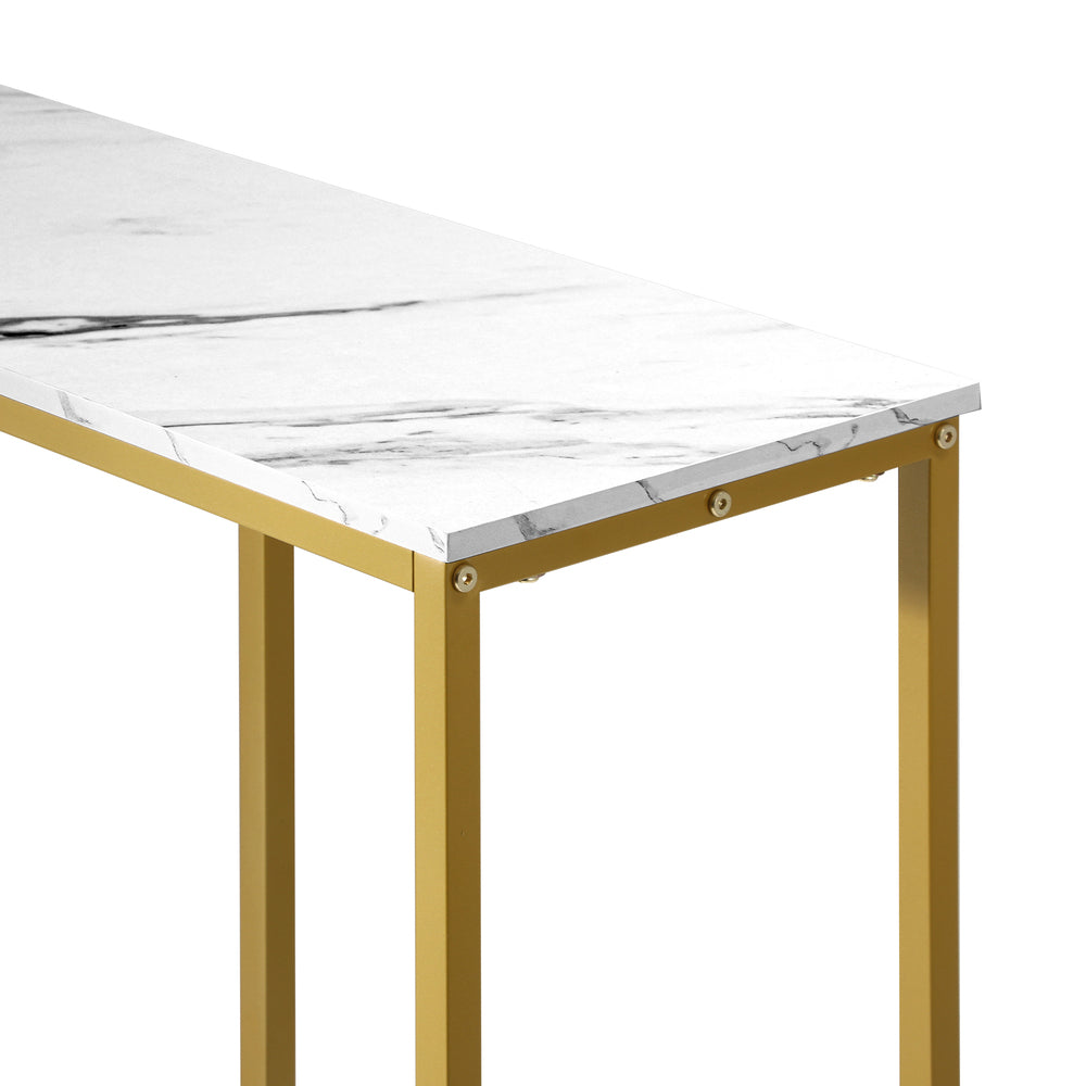 Console Table Marble Effect White&Gold