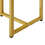 Console Table Marble Effect Hall Display White & Gold Modern Entryway Table