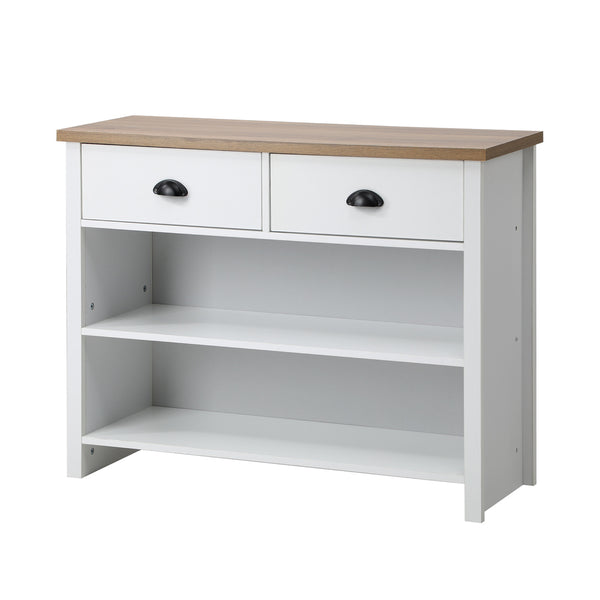  Console Table Wood with 2 Drawers