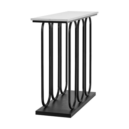 Console Table Faux Marble Effect Entry Hallway Display Black