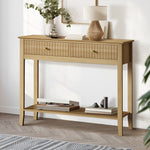 2-tier Console Table 100cm with 2 Storage Drawer