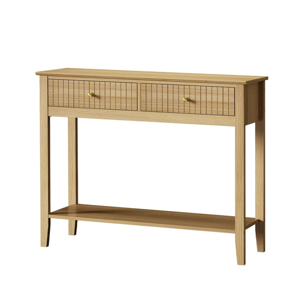  2-tier Console Table 100cm with 2 Storage Drawer