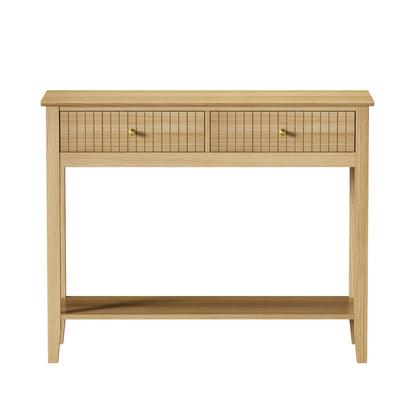 2-tier Console Table 100cm with 2 Storage Drawer