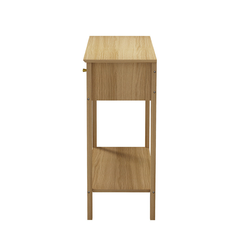 2-tier Console Table 100cm with 2 Storage Drawer