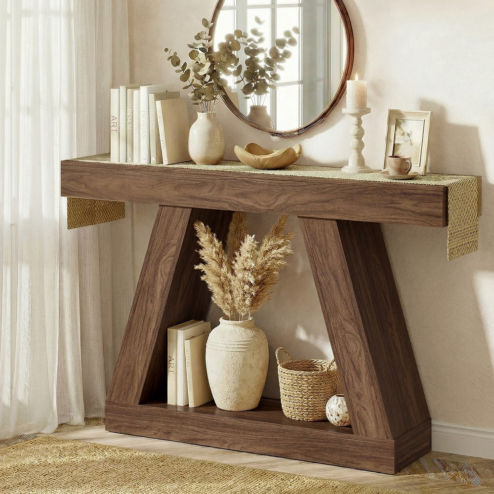 Walnut Console Table Hallway Display 120cm | HomeAndLiving