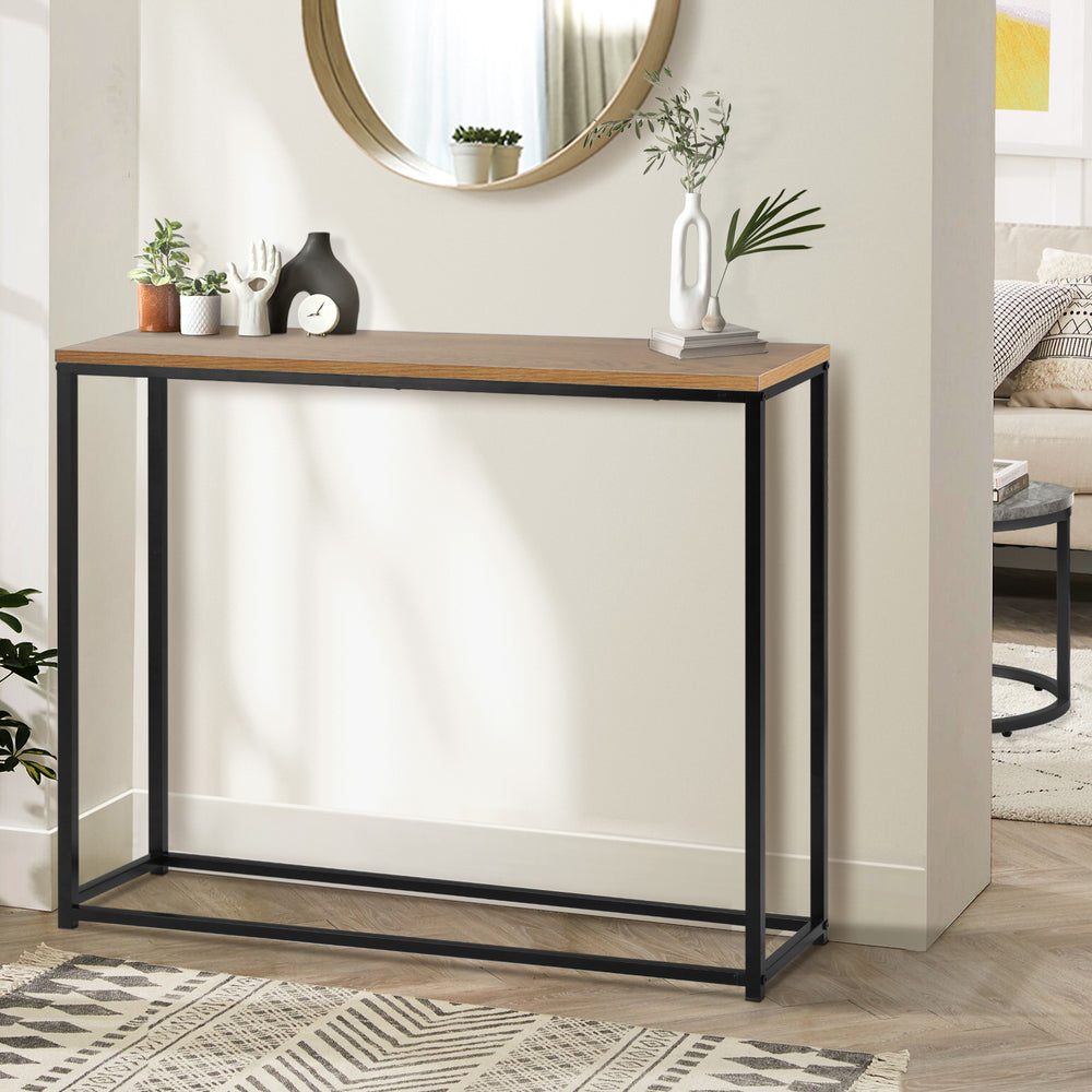 Console Table Wooden Tabletop Black&Wood