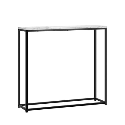 Console Table Marble-look Iron Black&White