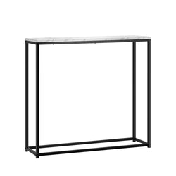 Console Table Marble-look Iron Black&White