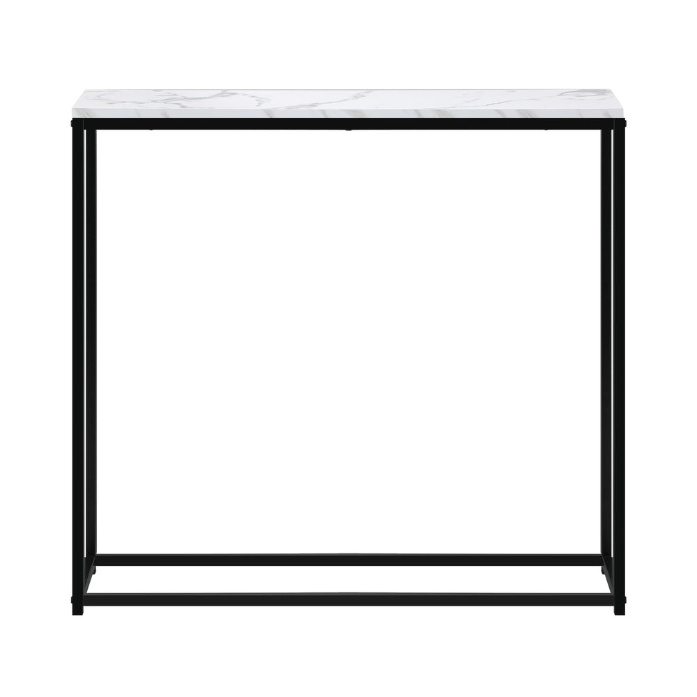 Console Table Marble-look Iron Black&White